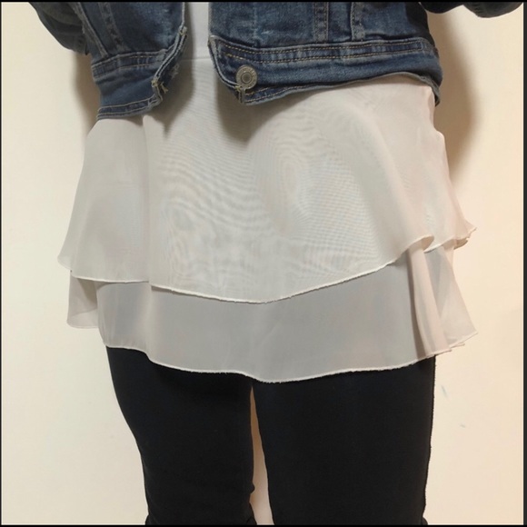 Ivory Chiffon Trim Top/Shirt/Tank Extender NWT - Picture 7 of 11
